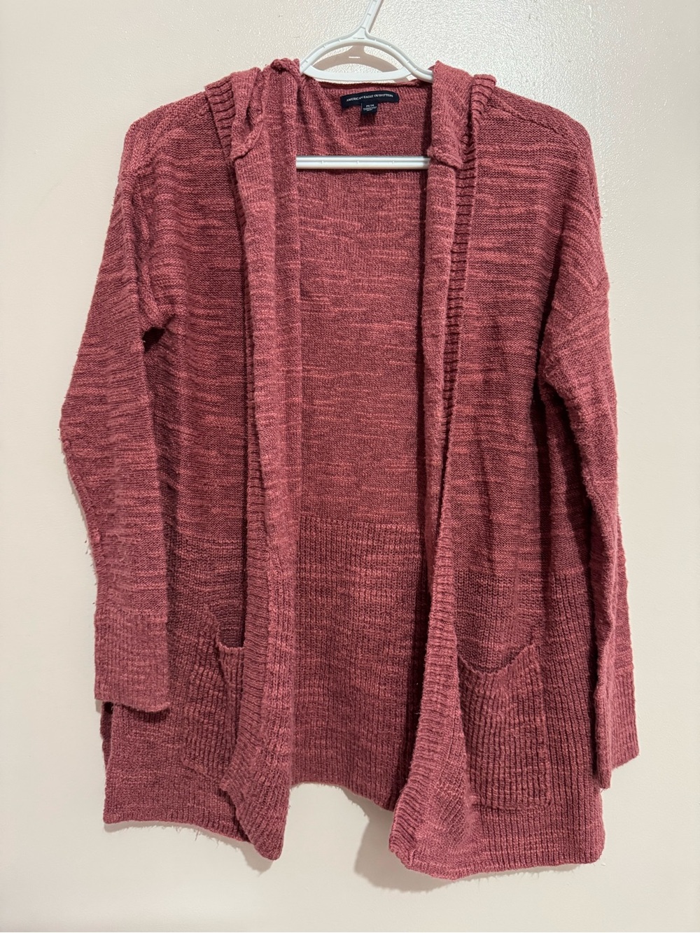 American Eagle Outfitters Open-Front Hooded Cardigan - Rose